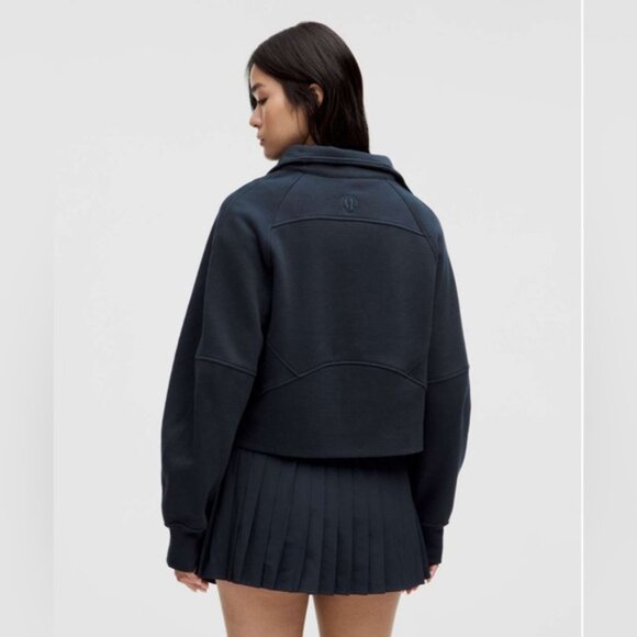 NWT Lululemon Scuba Oversized Funnel-Neck Half Zip Gold Zipper True Navy XS/S - Picture 3 of 15